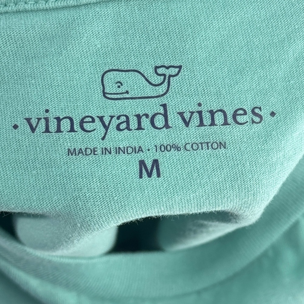 Vineyard Vines Mens Camping Whale Pocket T-Shirt Green Cotton Graphic Tee Sz M - Picture 4 of 8